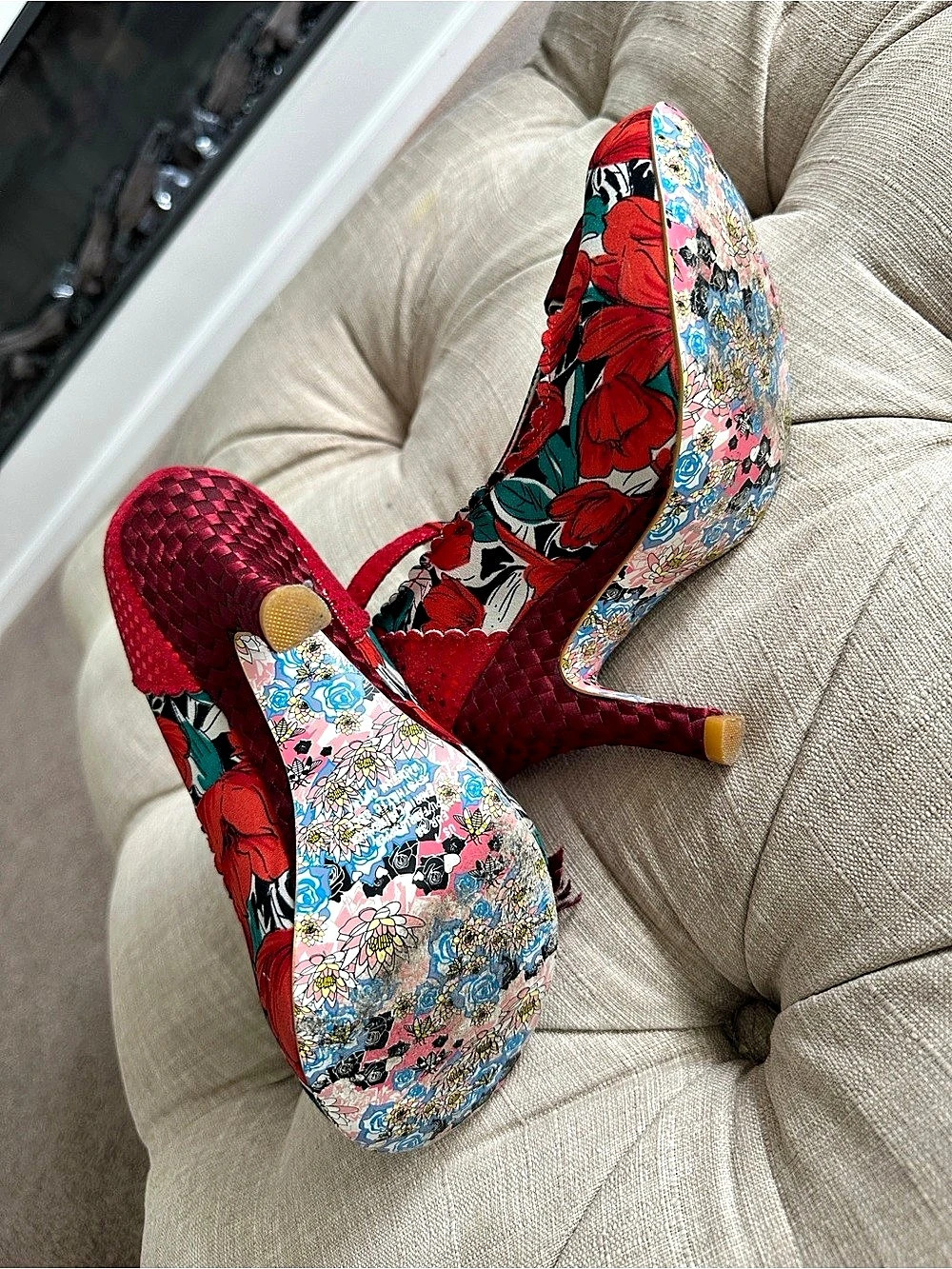 Irregular Choice Just In Time Floral Bow Heels Red & Multicolor US 8 - Picture 10 of 10